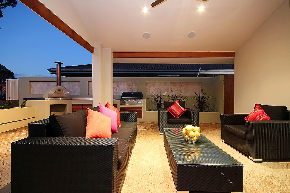 This is an example of a contemporary veranda in Perth.