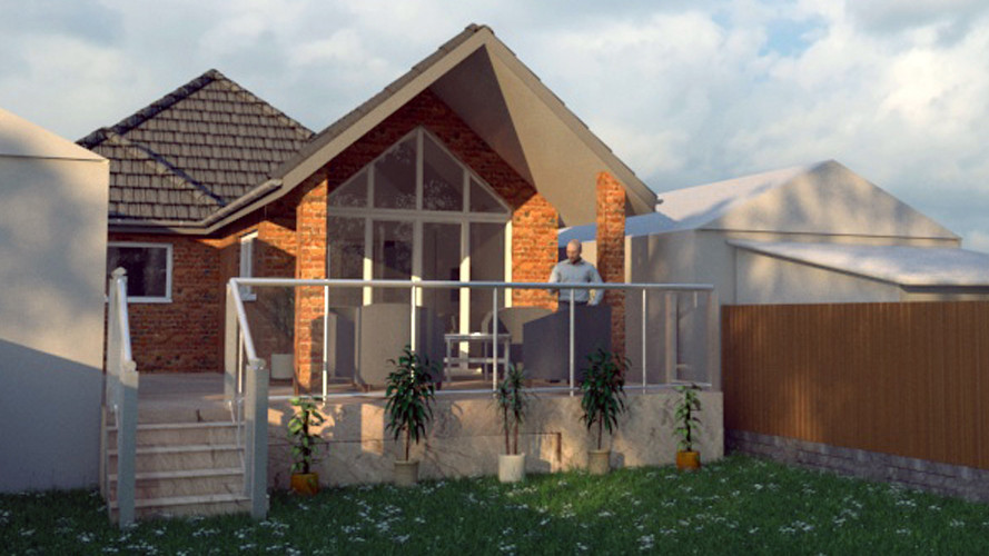 Exemple d'un porche d'entrée de maison méditerranéen de taille moyenne avec une moustiquaire, des pavés en pierre naturelle et une extension de toiture.
