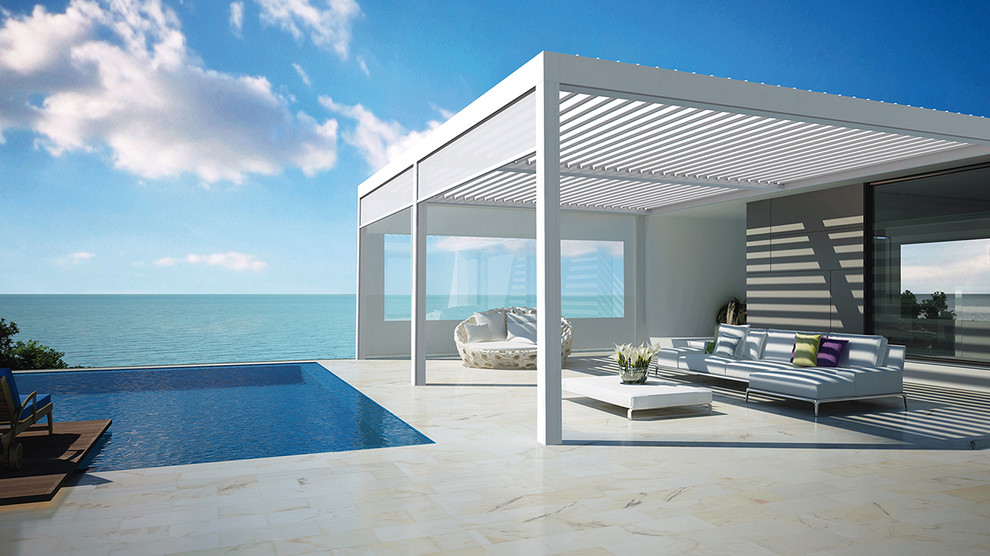 Renson Aluminium Pergola Contemporary Porch Other By Exterior Landscaping And Pools Abu Dhabi Dubai Houzz