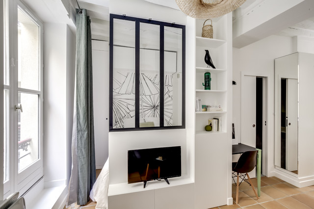 Studio Parisien Avec Un Air De Maison De Campagne Scandinavian Living Room Paris By Parisdinterieur Houzz Au