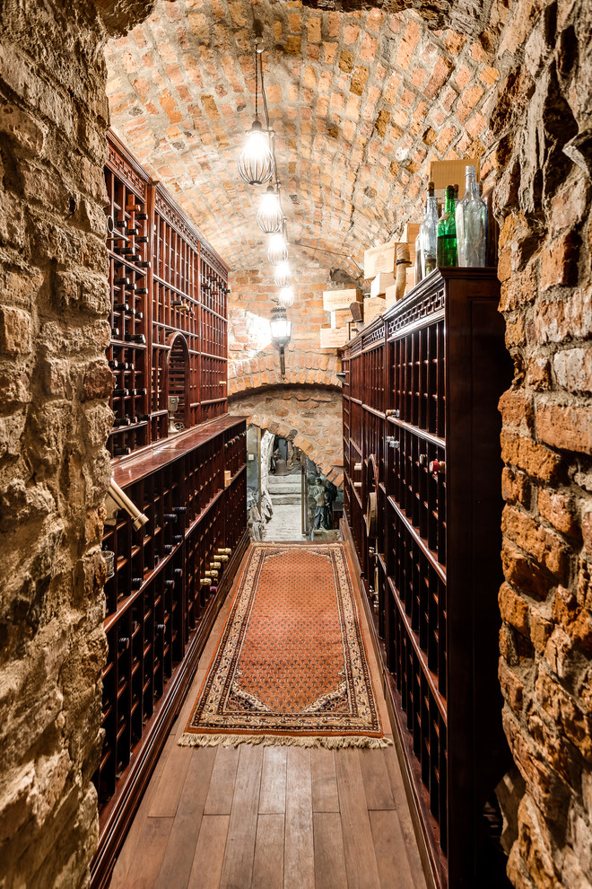 Design ideas for a rustic wine cellar in Stockholm.
