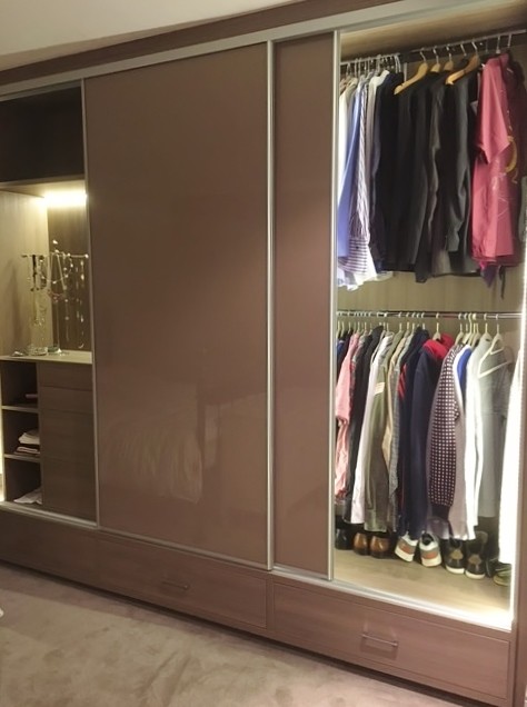 4M sliding door wardrobe in Cappuccino Glass with drawers - Contemporary -  Other - by Infiniti2 | Houzz