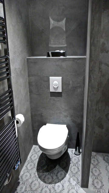 Déco intérieur béton ciré - Contemporain - Toilettes - Corse - par Atelier  d'Architecture Hervé GHIRLANDA | Houzz