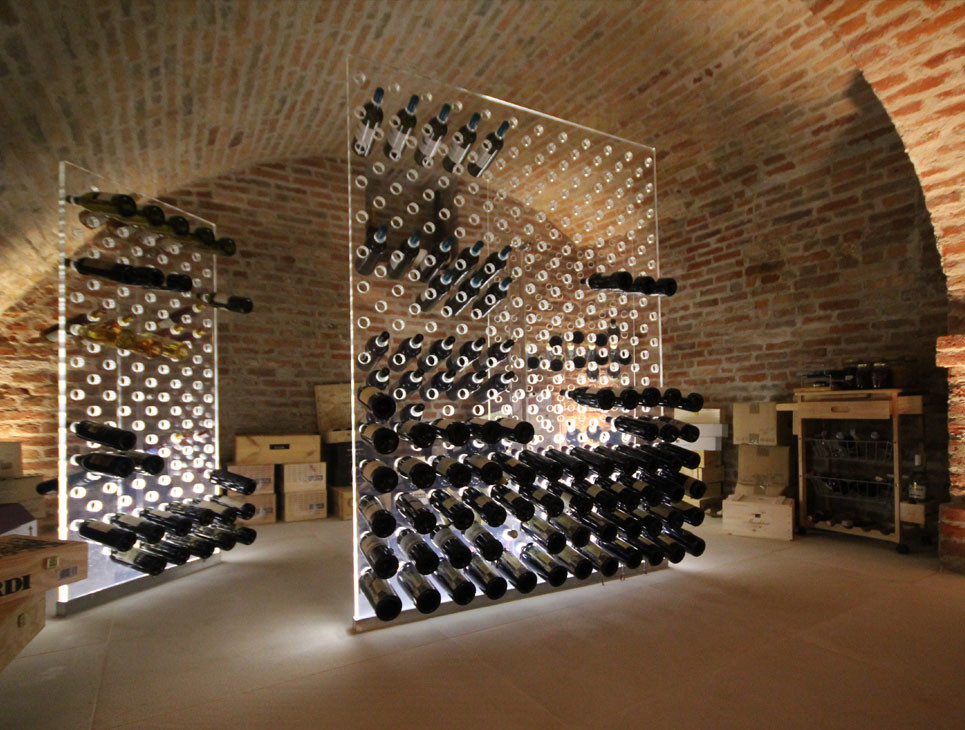 Medium sized contemporary wine cellar in Frankfurt.