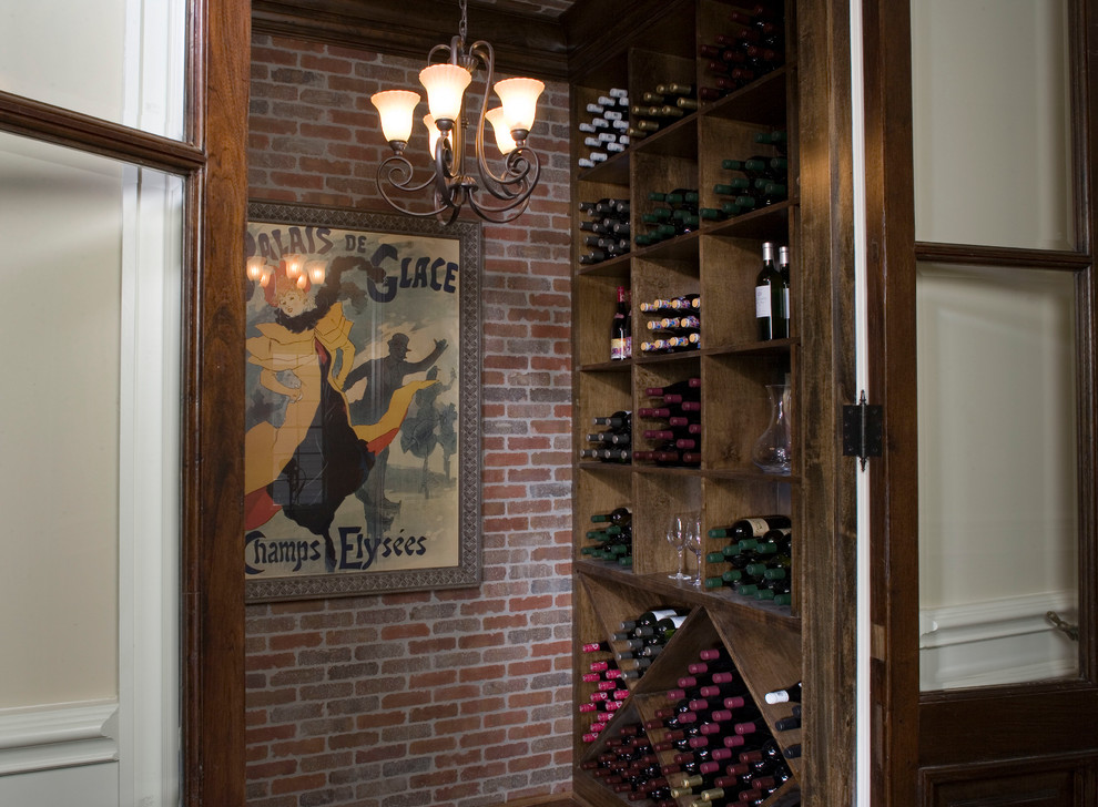 Example of a classic wine cellar design in Houston