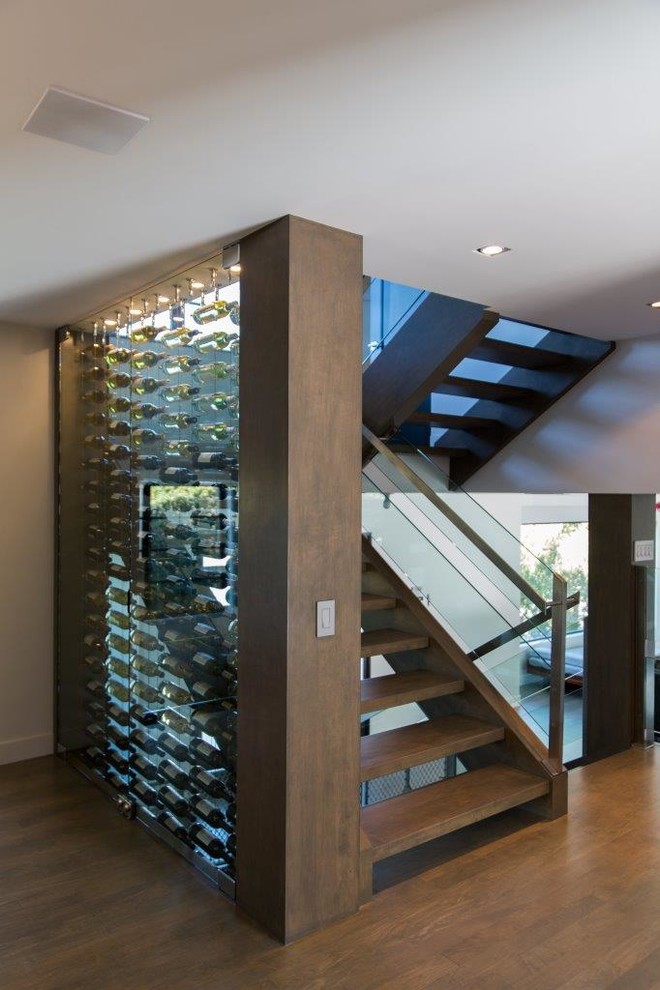 This is an example of a large wine cellar in Los Angeles.