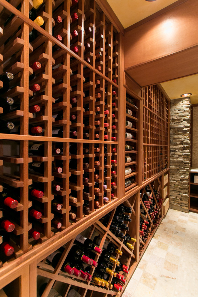 Inspiration for a timeless wine cellar remodel in New York