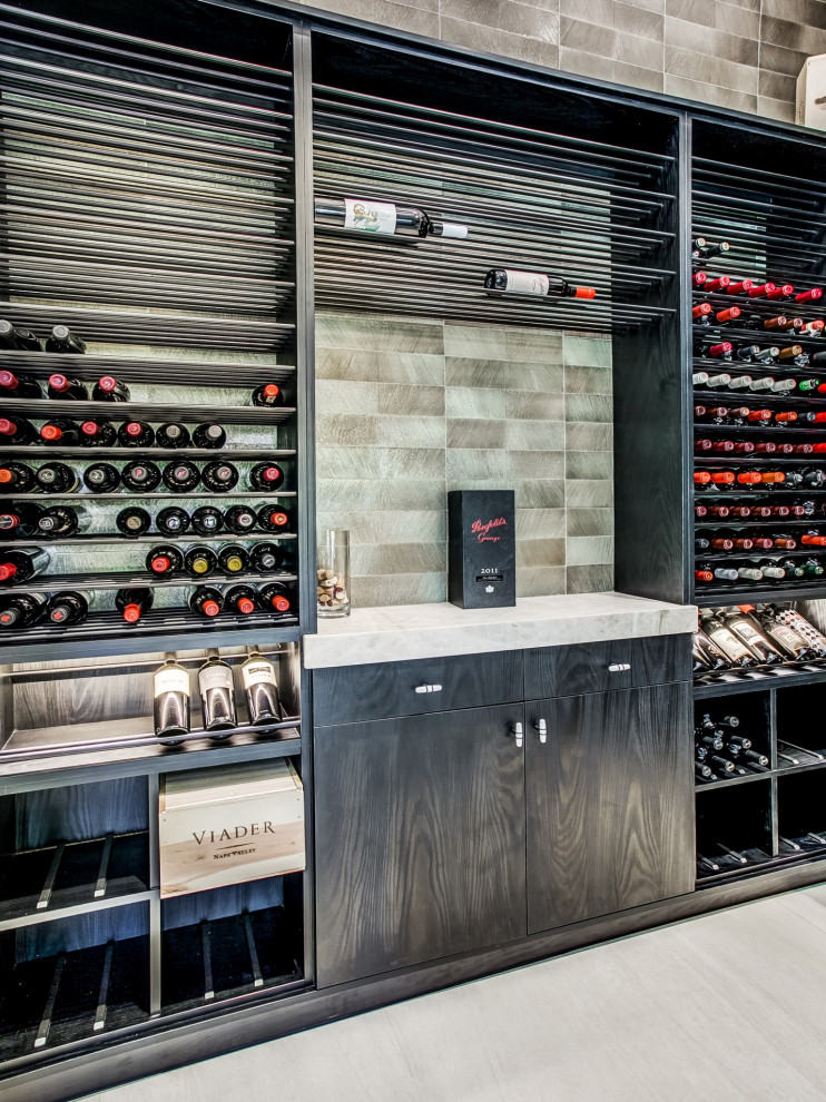 Example of a trendy wine cellar design in Dallas