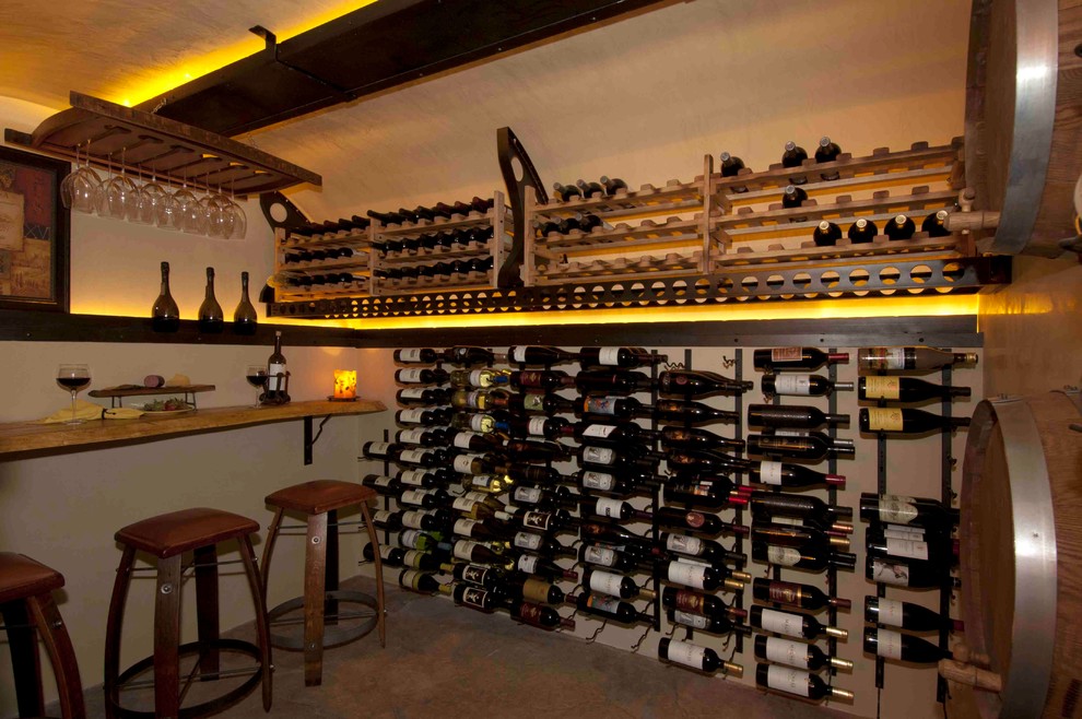 Example of a classic wine cellar design in Denver