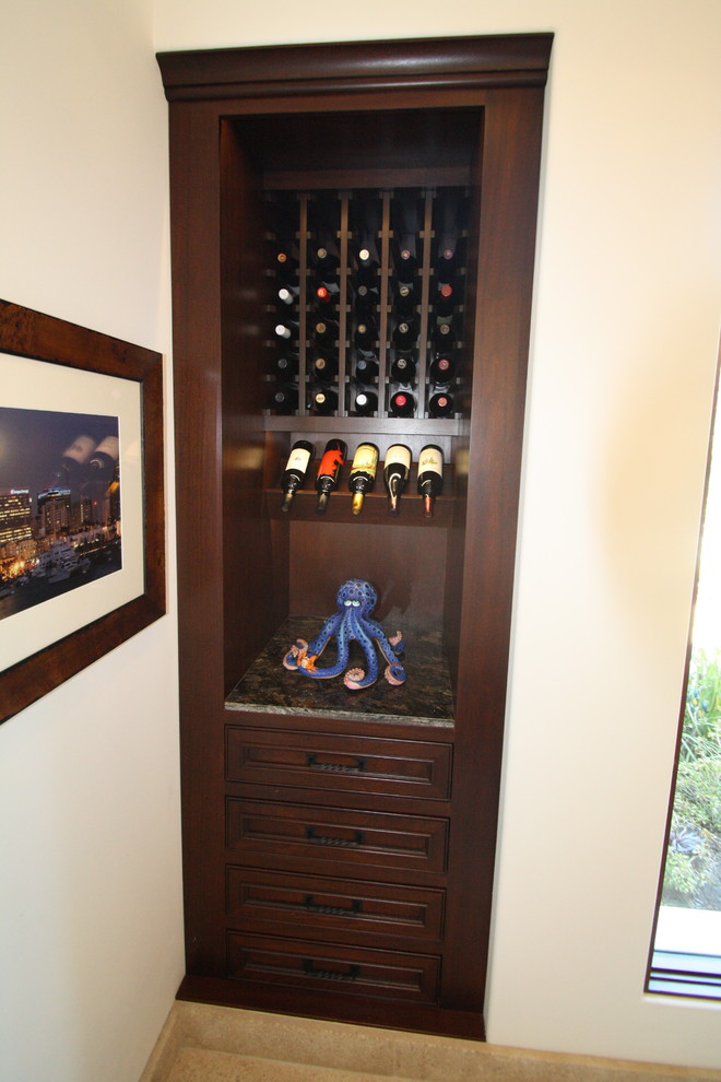 Inspiration for a contemporary wine cellar in San Diego.