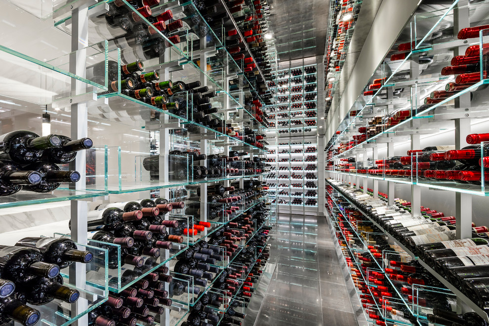 Design ideas for a contemporary wine cellar in Toronto.