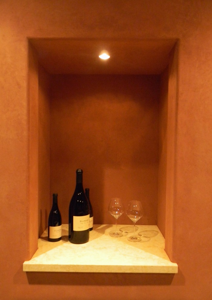 Inspiration for a contemporary wine cellar remodel in San Diego