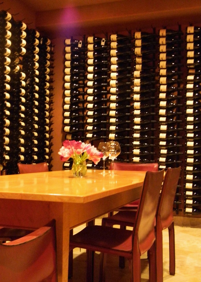 Example of a minimalist wine cellar design in San Diego