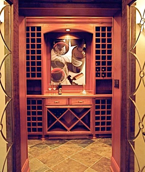 Inspiration for a bohemian wine cellar in Milwaukee.