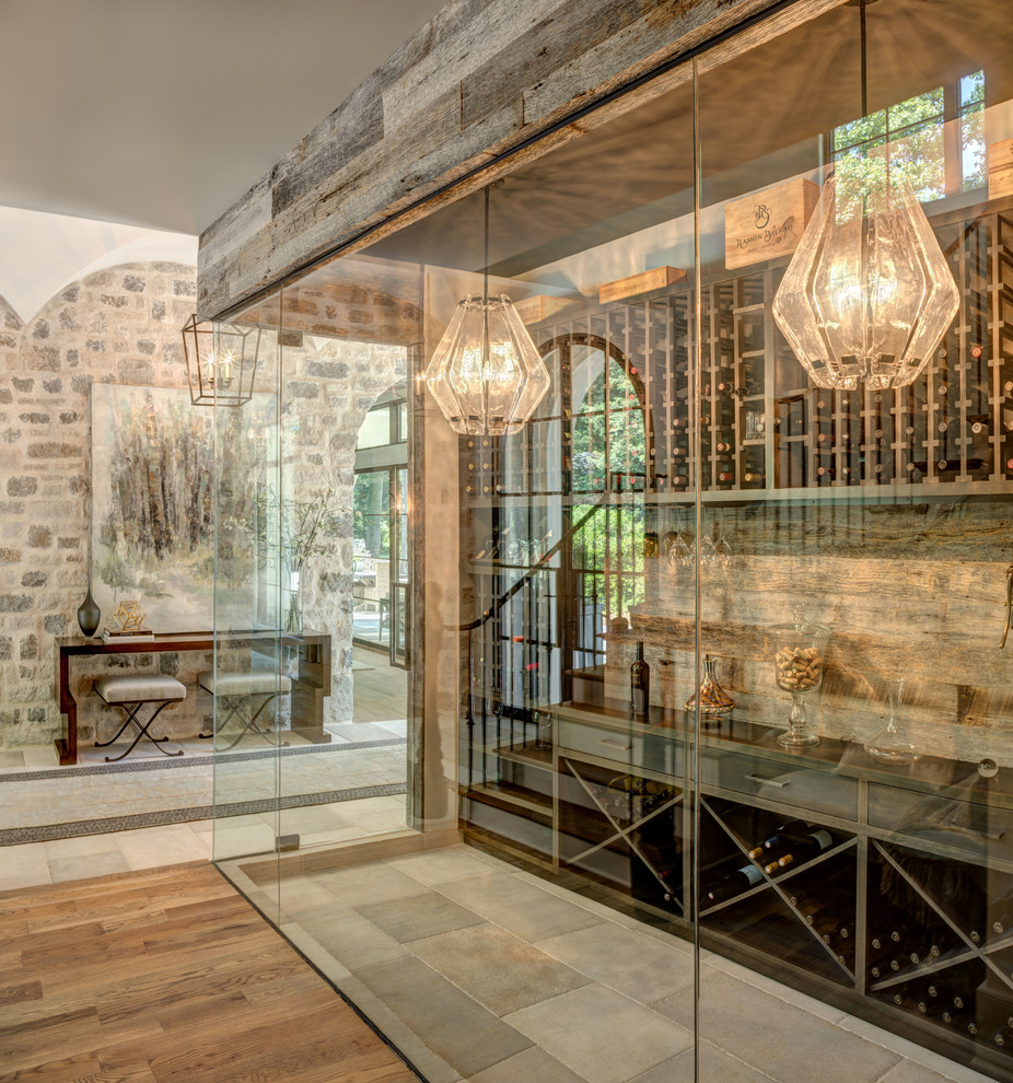 This is an example of a wine cellar in Charlotte.
