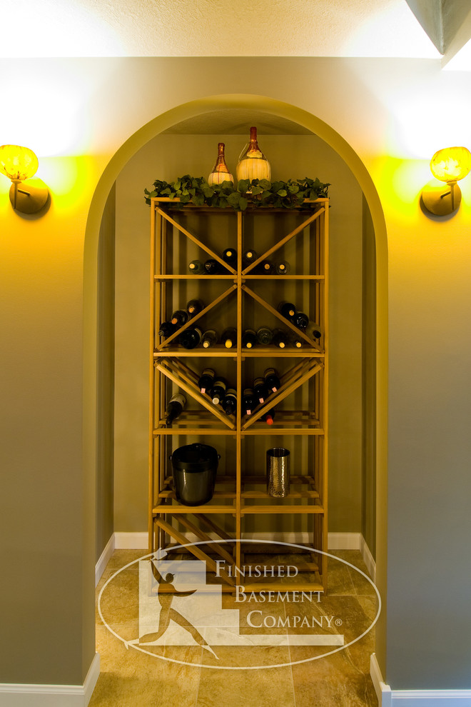 Basement Hall & Wine Rack Traditional Wine Cellar Minneapolis