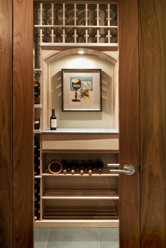This is an example of a contemporary wine cellar in Denver.