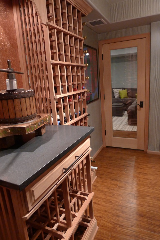 Basement Transformation Contemporary Wine Cellar New York by