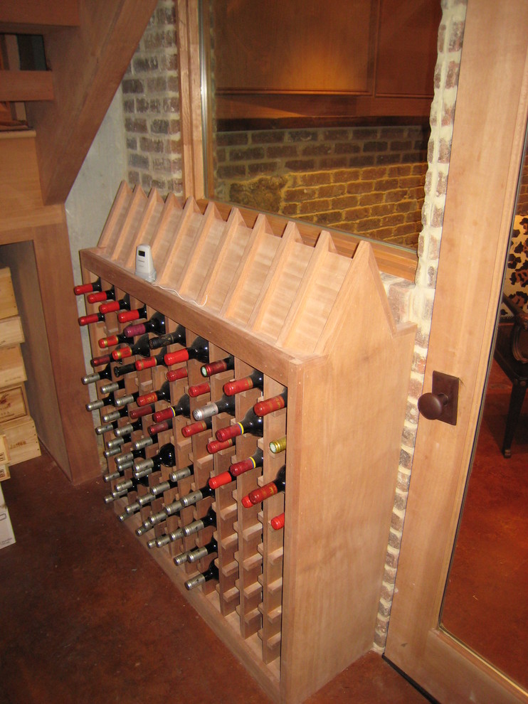 Example of a minimalist wine cellar design in Houston
