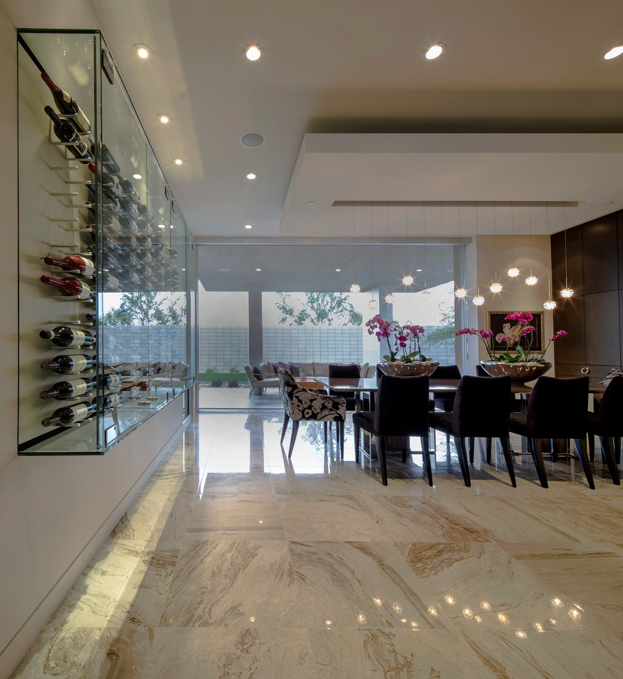 Photo of a contemporary wine cellar in Phoenix.