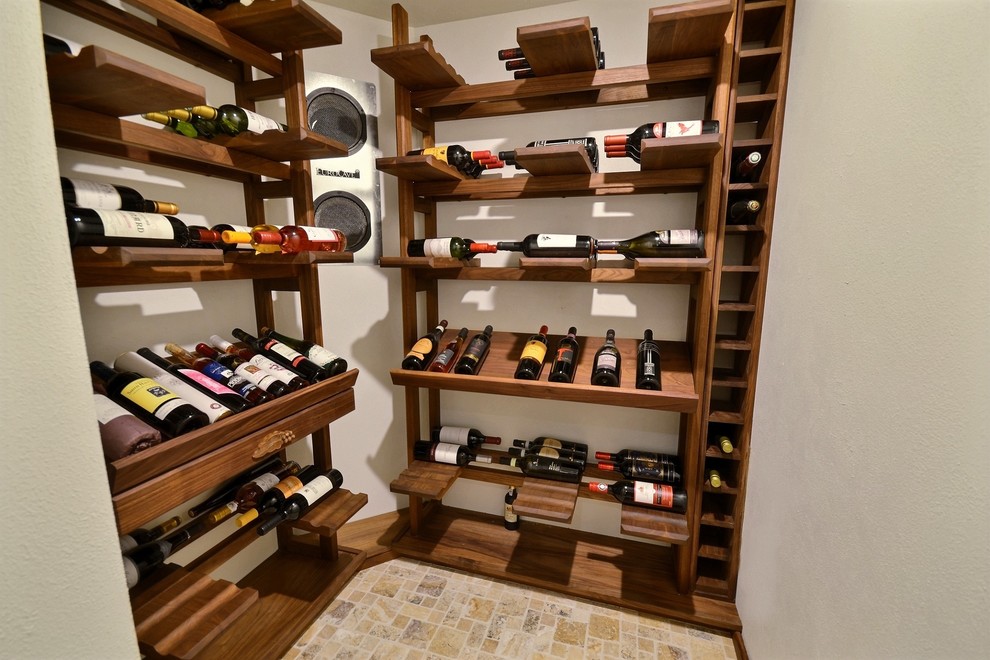Blue dream basement Transitional Wine Cellar Montreal by