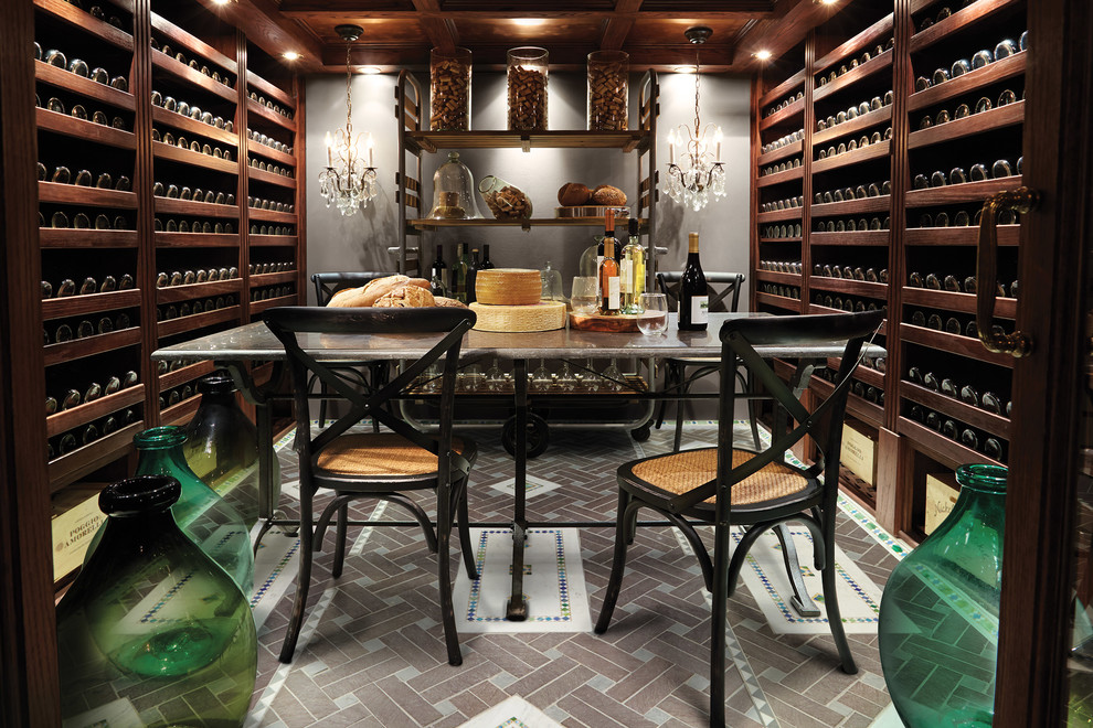 Example of a classic wine cellar design in Cleveland