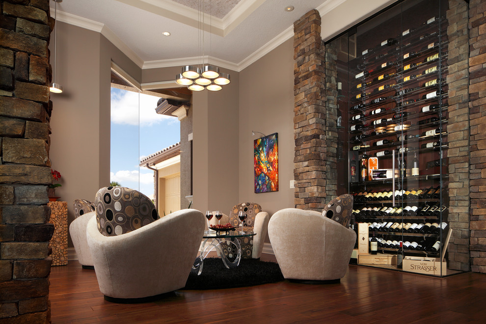 Photo of a contemporary wine cellar in Orlando.