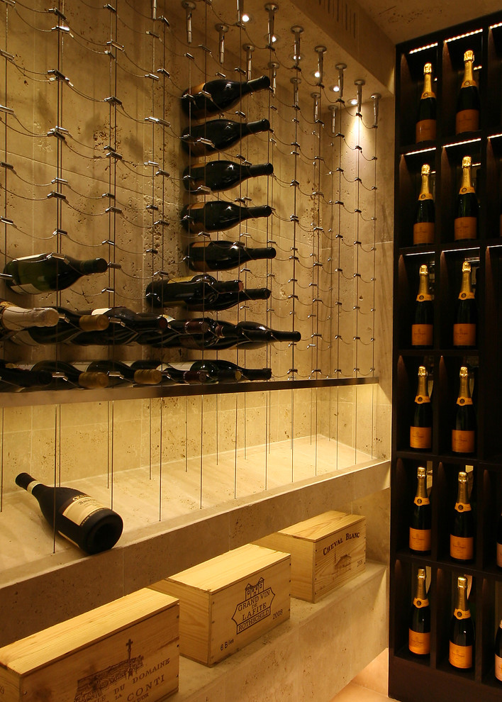Inspiration for a contemporary wine cellar remodel in Toronto