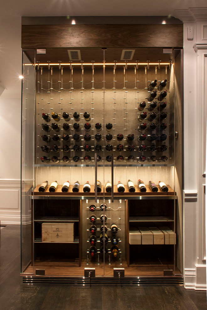 Inspiration for a contemporary wine cellar in Toronto.