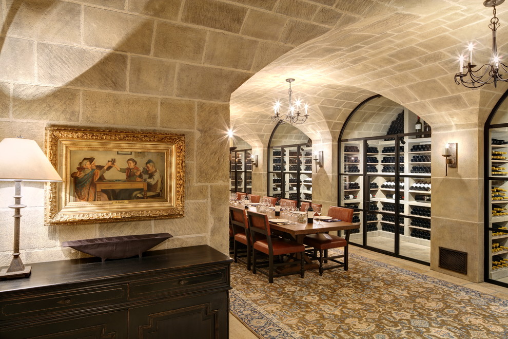 Inspiration for a mediterranean wine cellar remodel in Other