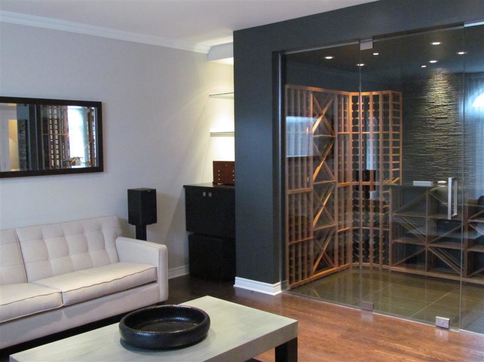 Design ideas for a modern wine cellar in Montreal.