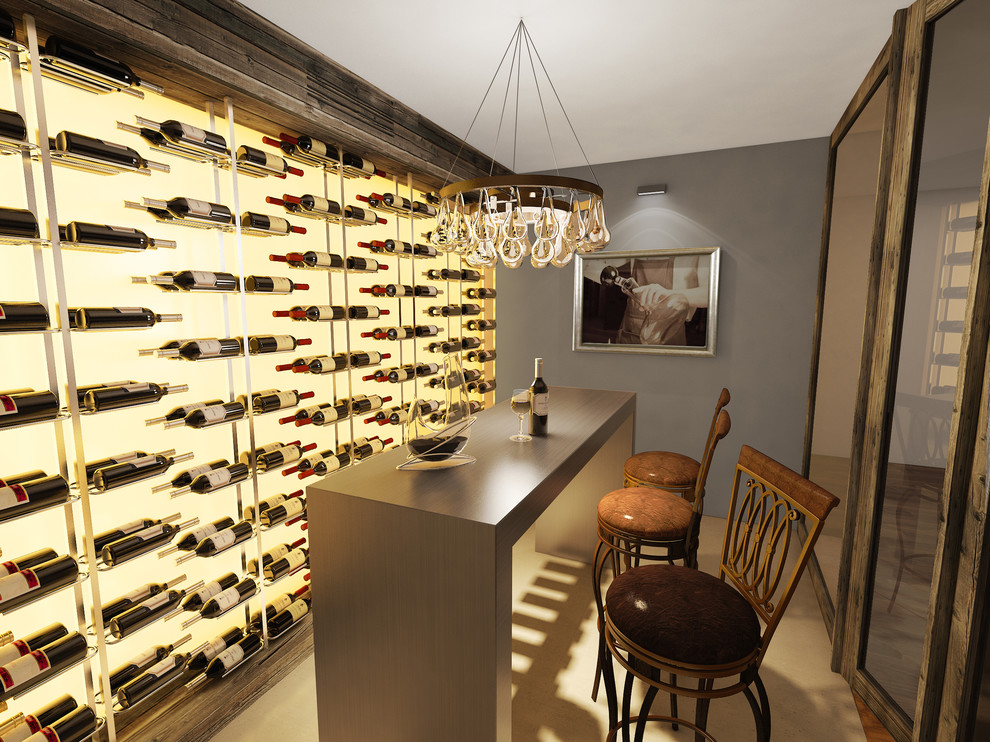 Contemporary wine cellar in London.