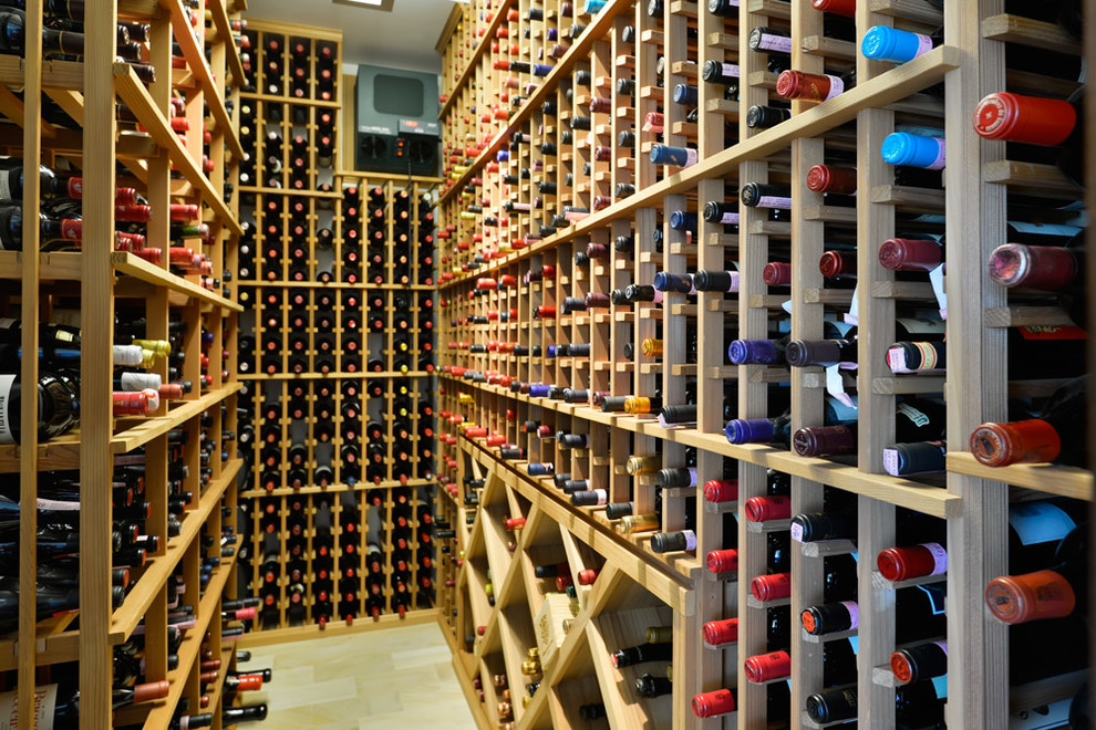 Design ideas for a modern wine cellar in Chicago.