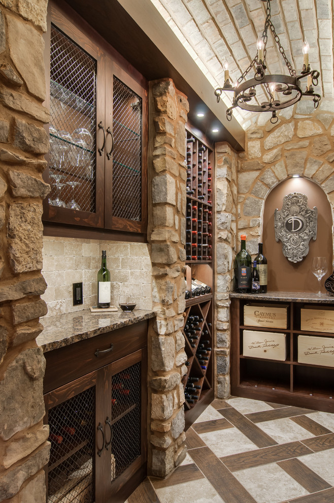 Closet converted into a Custom Wine Cellar Mediterranean Wine