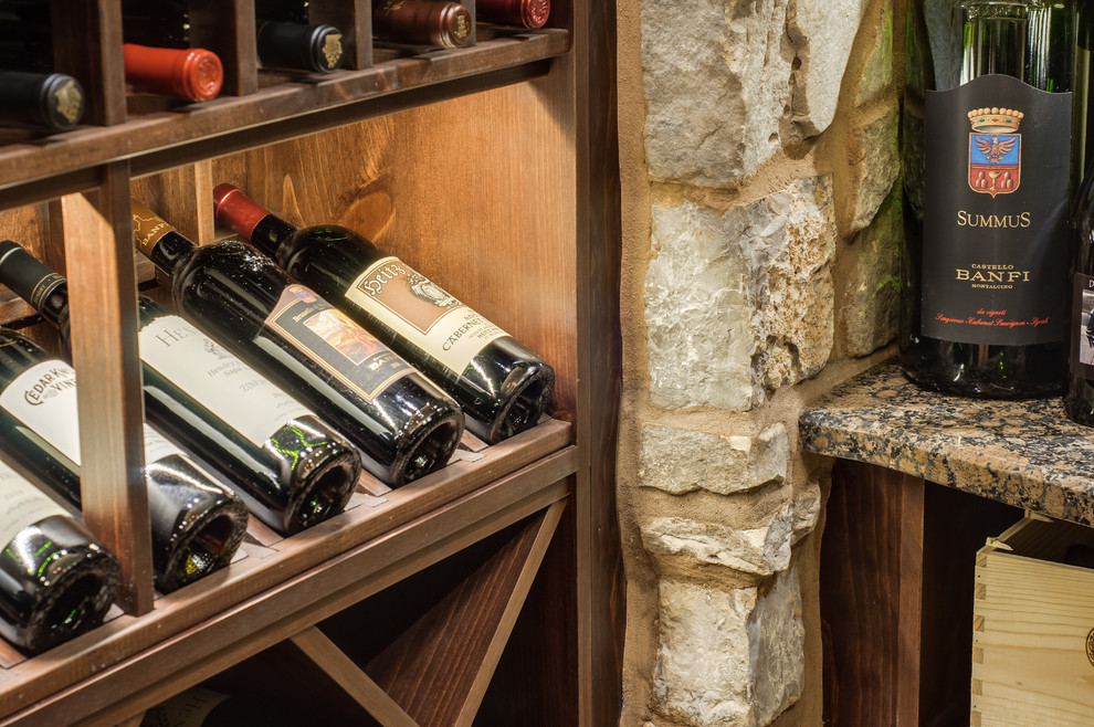 Closet converted into a Custom Wine Cellar Mediterranean Wine