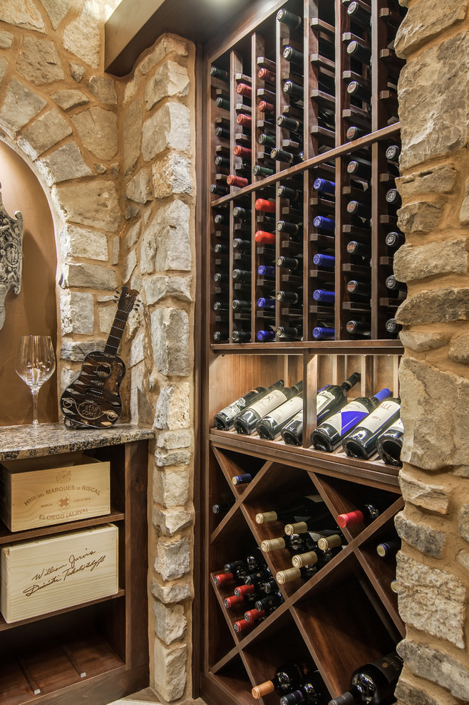 Closet Converted Into A Custom Wine Cellar Mediterranean Wine Cellar Nashville By