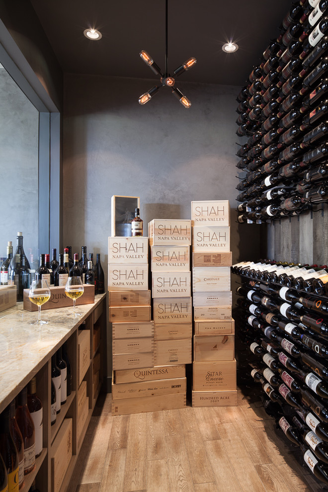 Wine cellar - contemporary wine cellar idea in Seattle