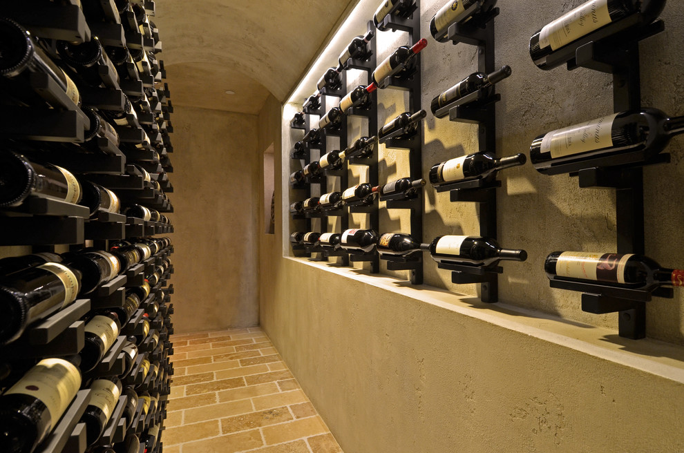 Design ideas for a modern wine cellar in Vancouver.