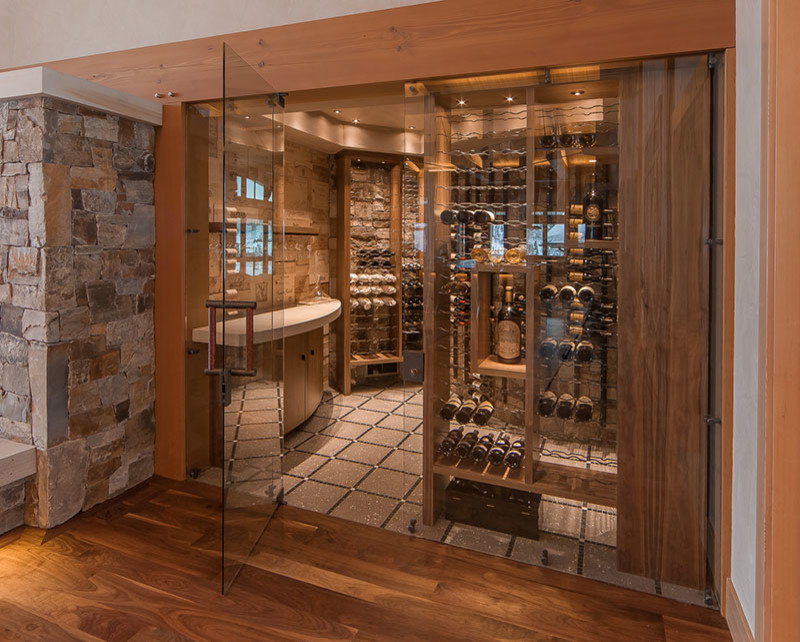 Design ideas for a contemporary wine cellar in Denver.