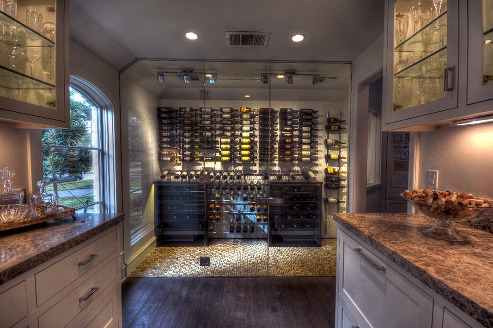 Modern wine cellar in Houston.