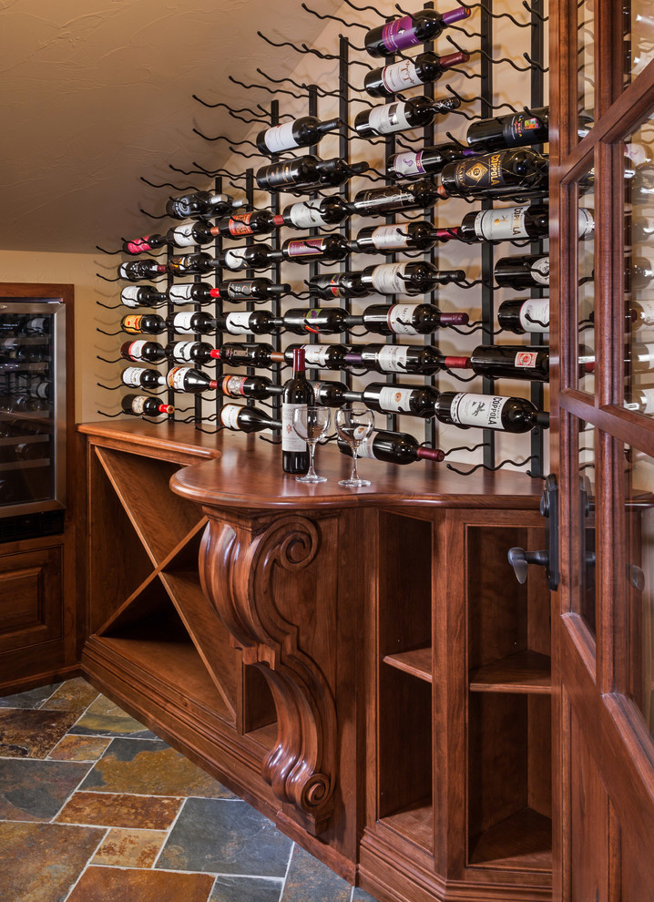 Inspiration for a transitional wine cellar remodel in Milwaukee