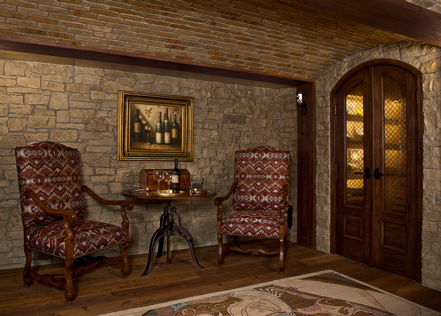 Custom Home Interior Design, Entertaining Area, Wine Room - Traditional