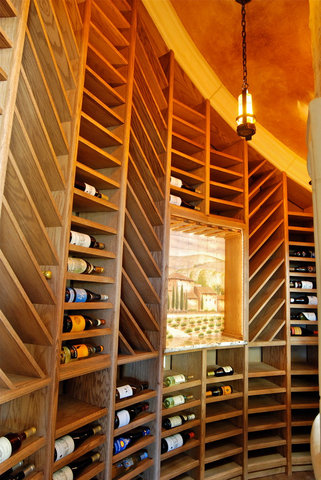 Design ideas for a traditional wine cellar in Austin.