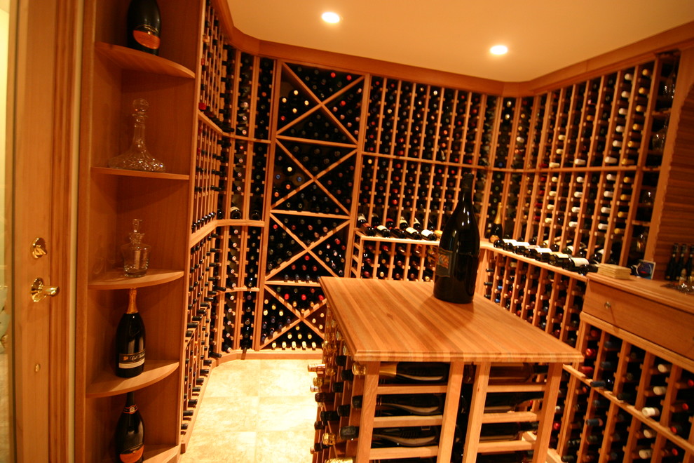 Custom Mahogany Wine Cellar Traditional Wine Cellar New York by