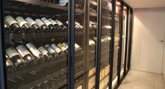 Custom Wine Cabinet Metal Glass Moderno Bodega Otras Zonas De Degre 12 Cellars Houzz - Sliding Glass Doors For Wine Cellar Custom Wine Cabinet Metal Glass Moderno Bodega Otras Zonas De Degre 12 Cellars Houzz - Sliding Glass Doors For Wine Cellar