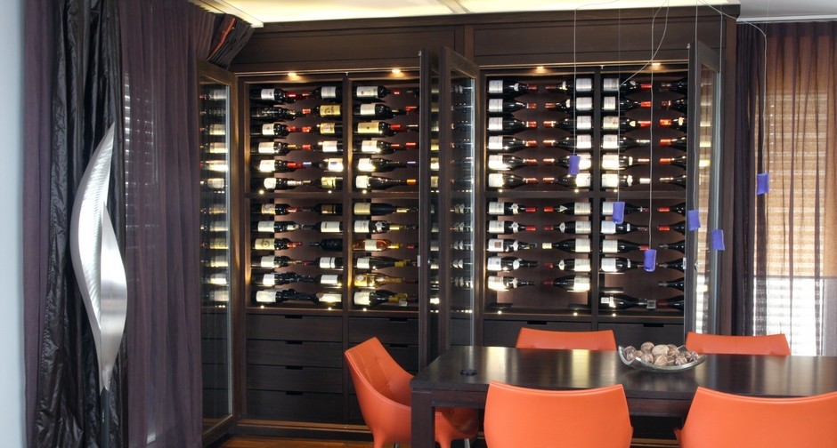 Inspiration for a modern wine cellar in Other.