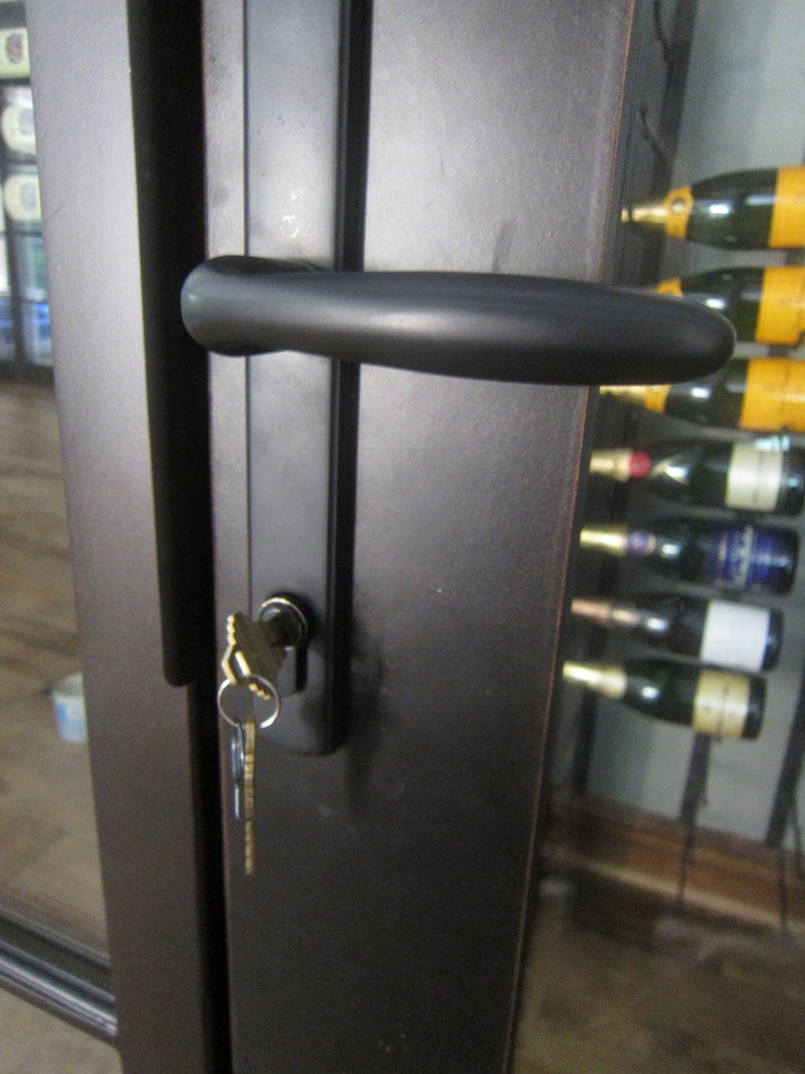 Custom Wine Cellar Door TX Lock for Optimum Security Contemporary