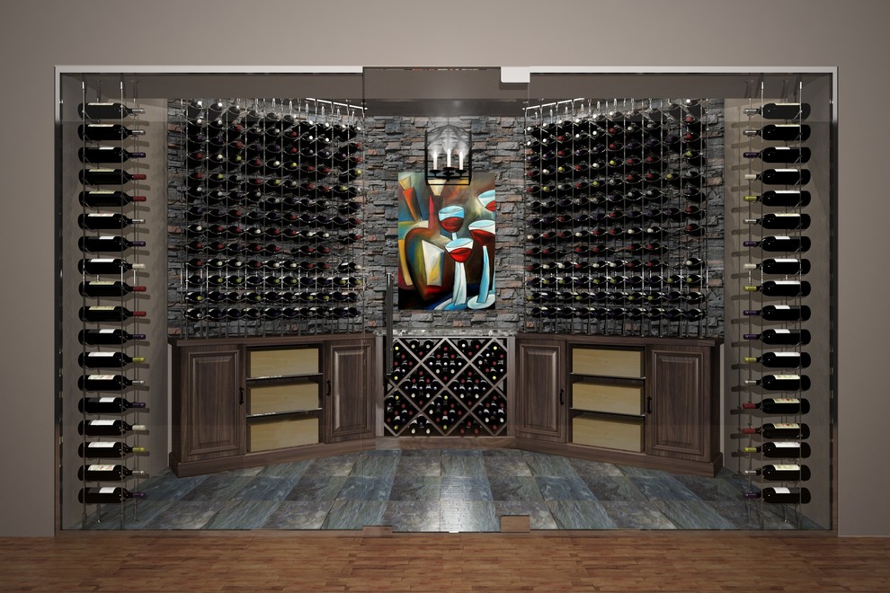 Wine cellar - traditional wine cellar idea in Toronto