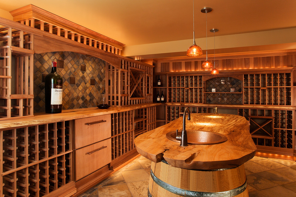 Example of a classic wine cellar design in San Francisco