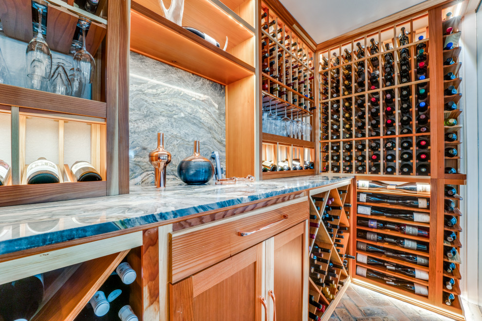 This is an example of a traditional wine cellar in Dallas.